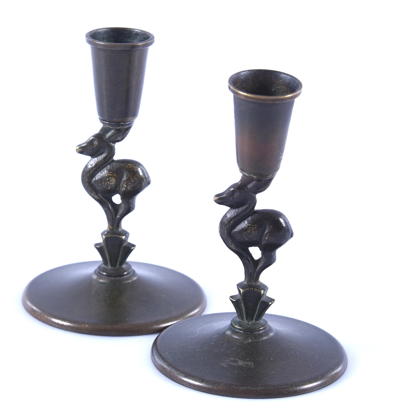 LJUSSTAKAR, 1 par, Ystadbrons.