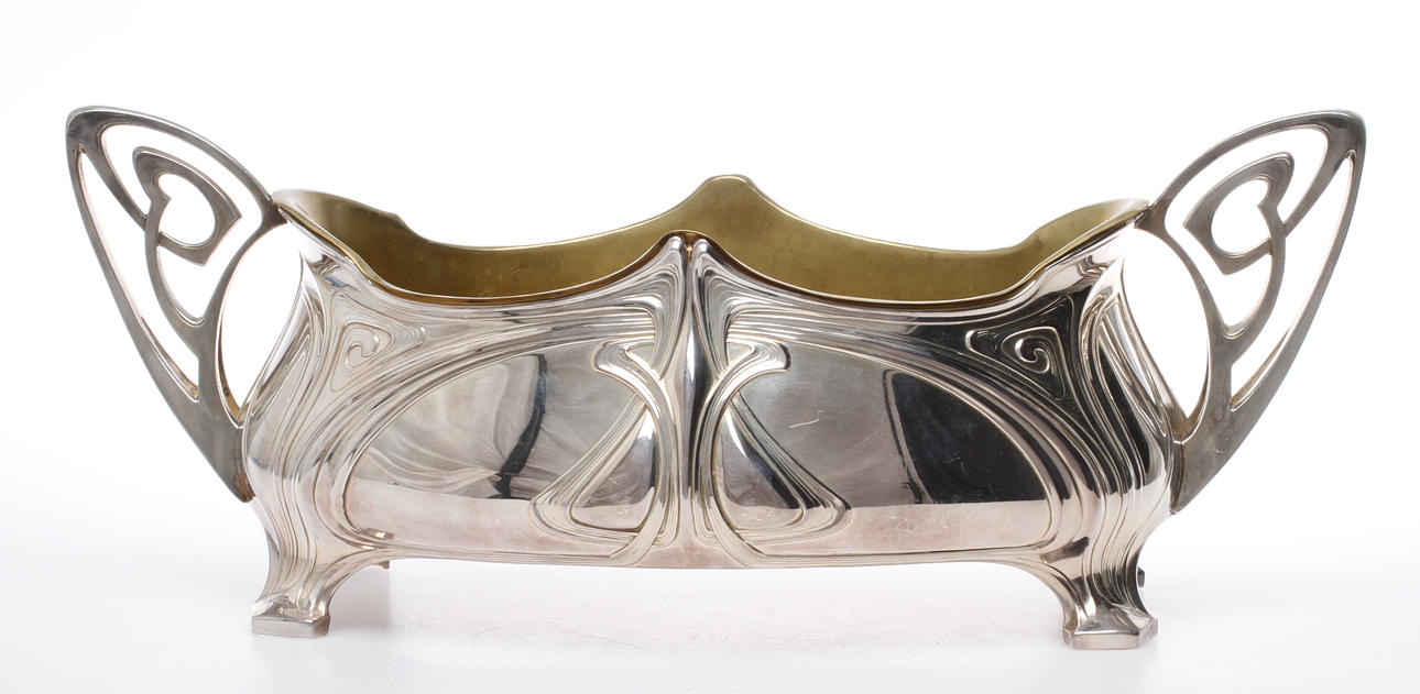 JARDINIÈRE, nysilver, Württembergische Metallwarenfabrik, WMF, 1900-talets början.