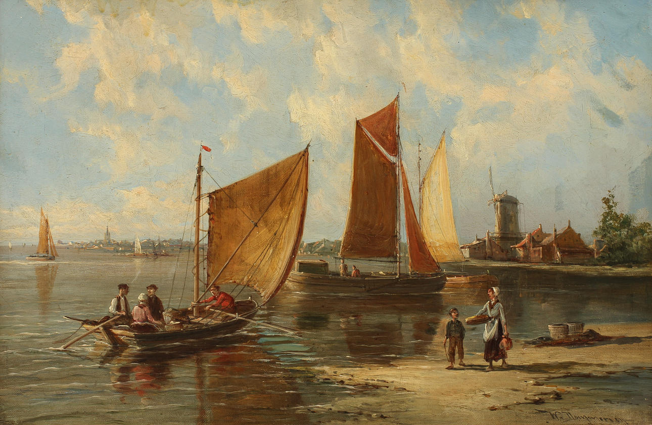 WILLIAM DOMMERSEN. Olja på duk, signerad.