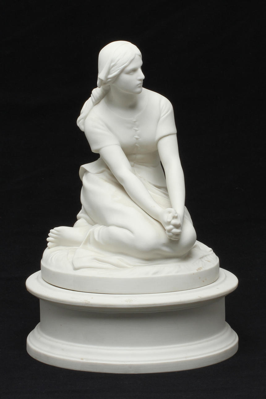 FIGURIN, parian, Orleonska Jungfrun, efter Henri Chapu, Gustavsberg, 1909.