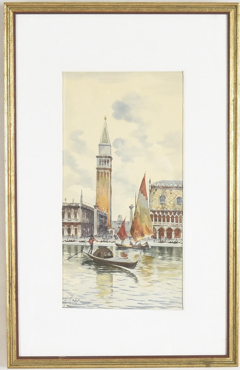 ALBERTO ROSSI. Akvarell.