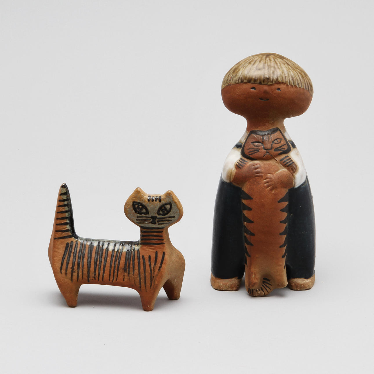 FIGURINER, 2 st, stengods, Lisa Larson, Gustafsberg.