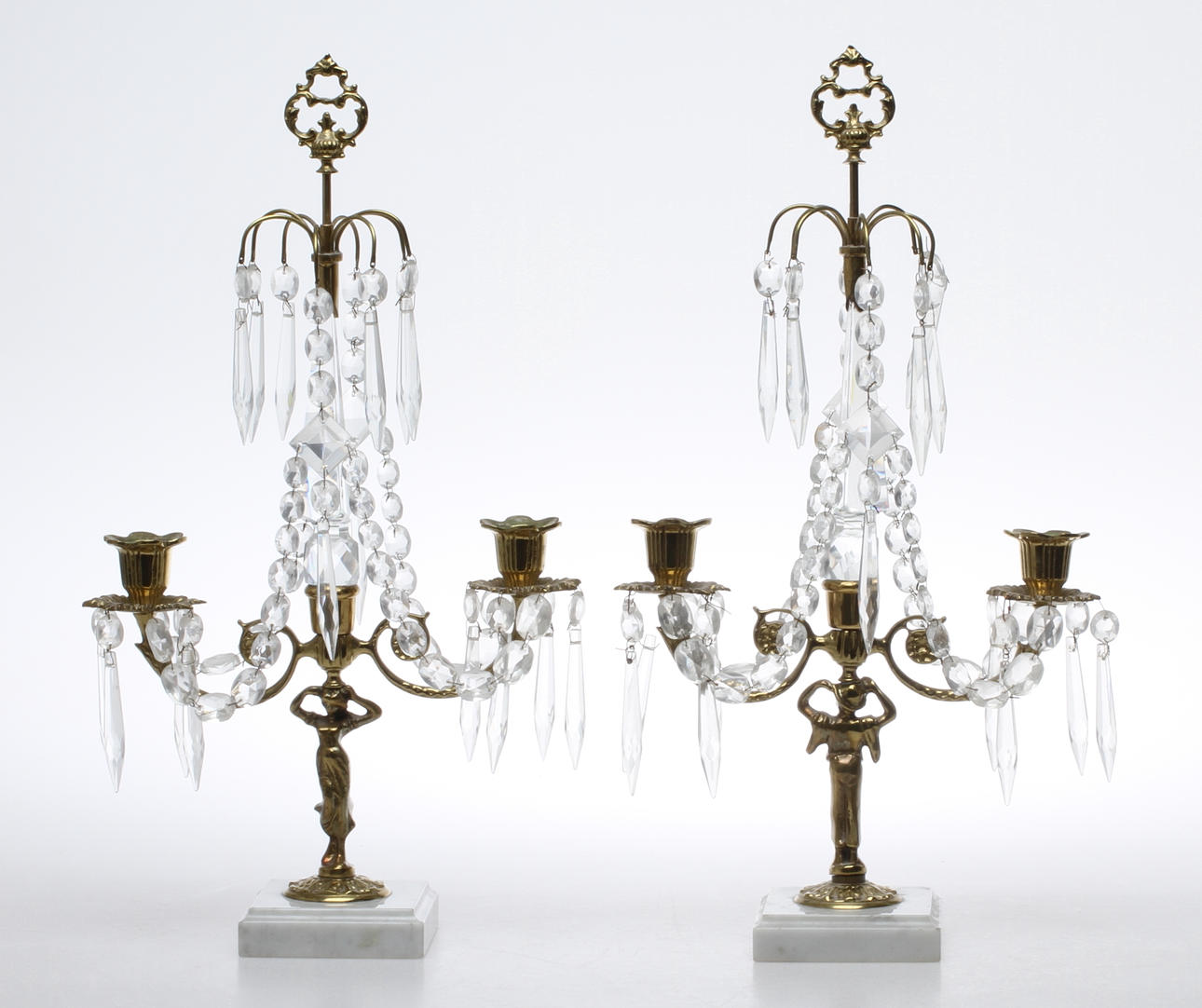 BORDSLYSTRAR, 1 par, för två ljus vardera, 1900-tal.