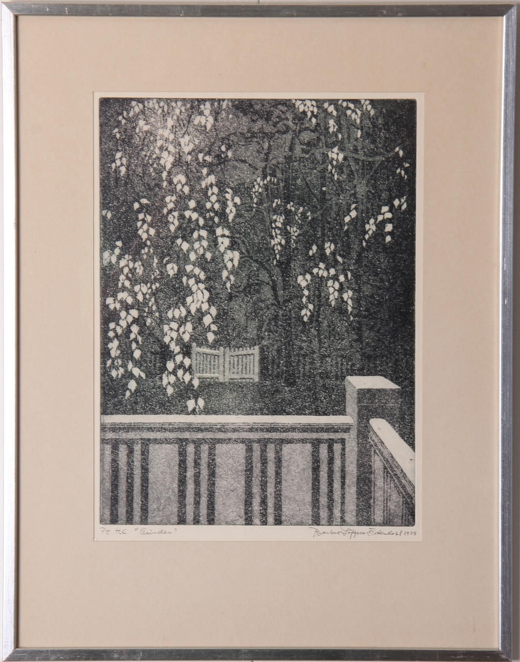 BARBRO LÖFGREN ÖRTENDAHL. Grafiskt Blad, "Grinden", signerad och numrerad.