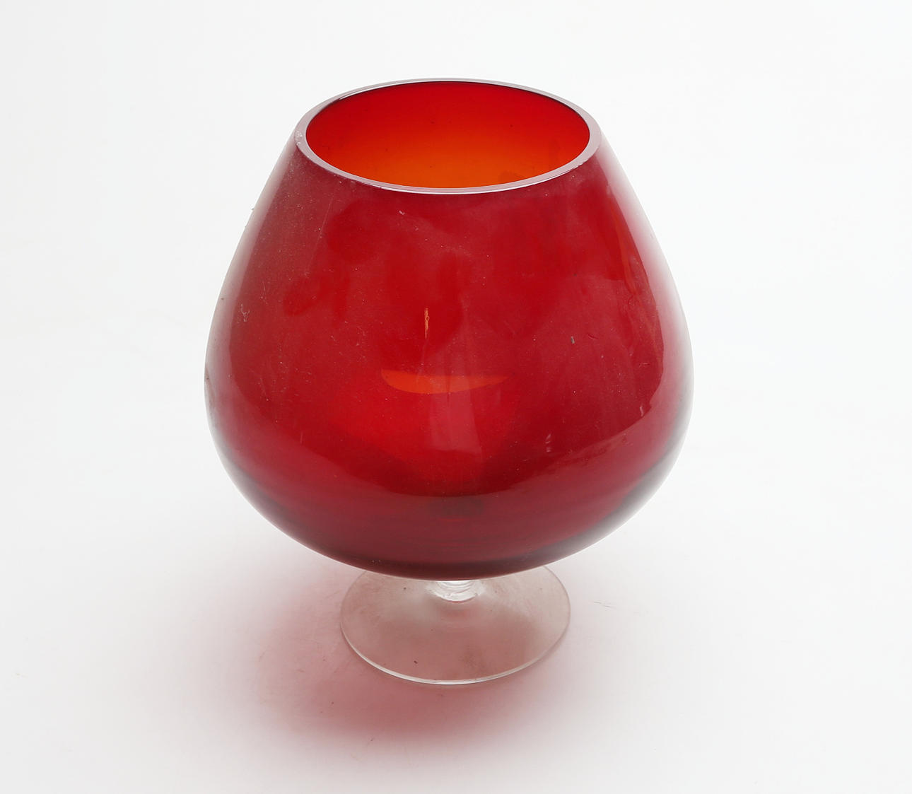 CUP, glass, red glass, 20th century.