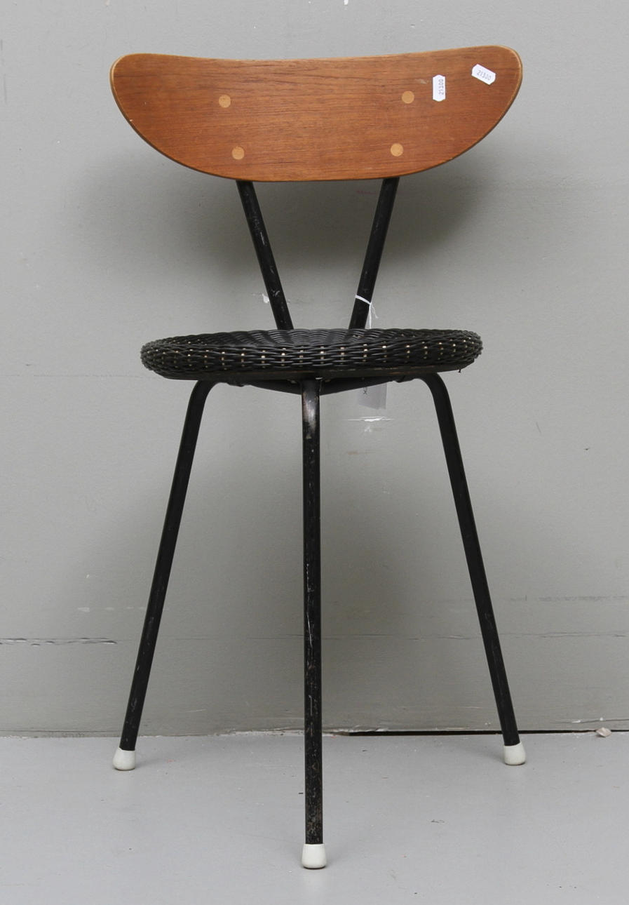 STOL, teak samt metall, 1950/60-tal.