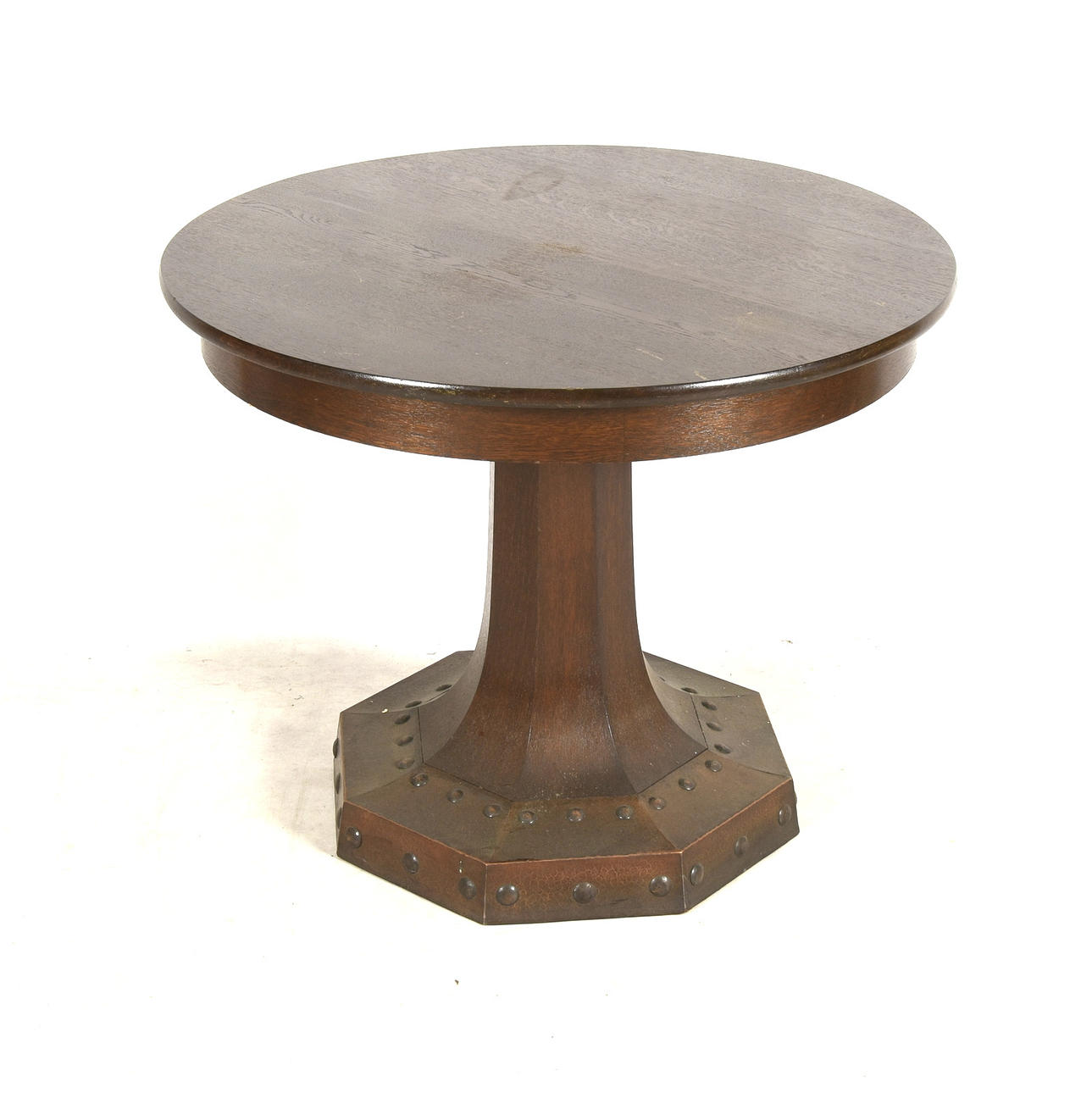 COUCHTISCH, Kupfer und Holz, 1900er Jahre.