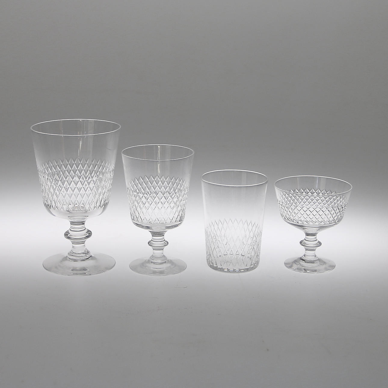 SERVISDELAR, 44 delar, glas,"Diamant", Vicke Lindstrand, Kosta Boda.