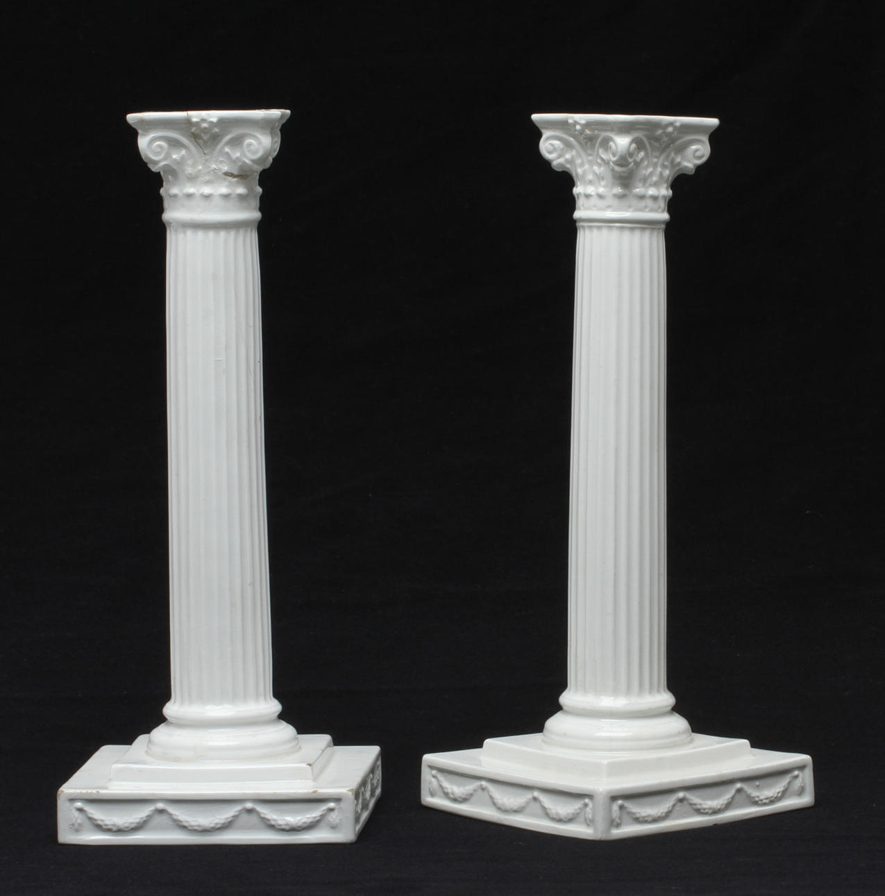 LJUSSTAKAR, 2 st, Gustavsberg, 1909 & 1911.