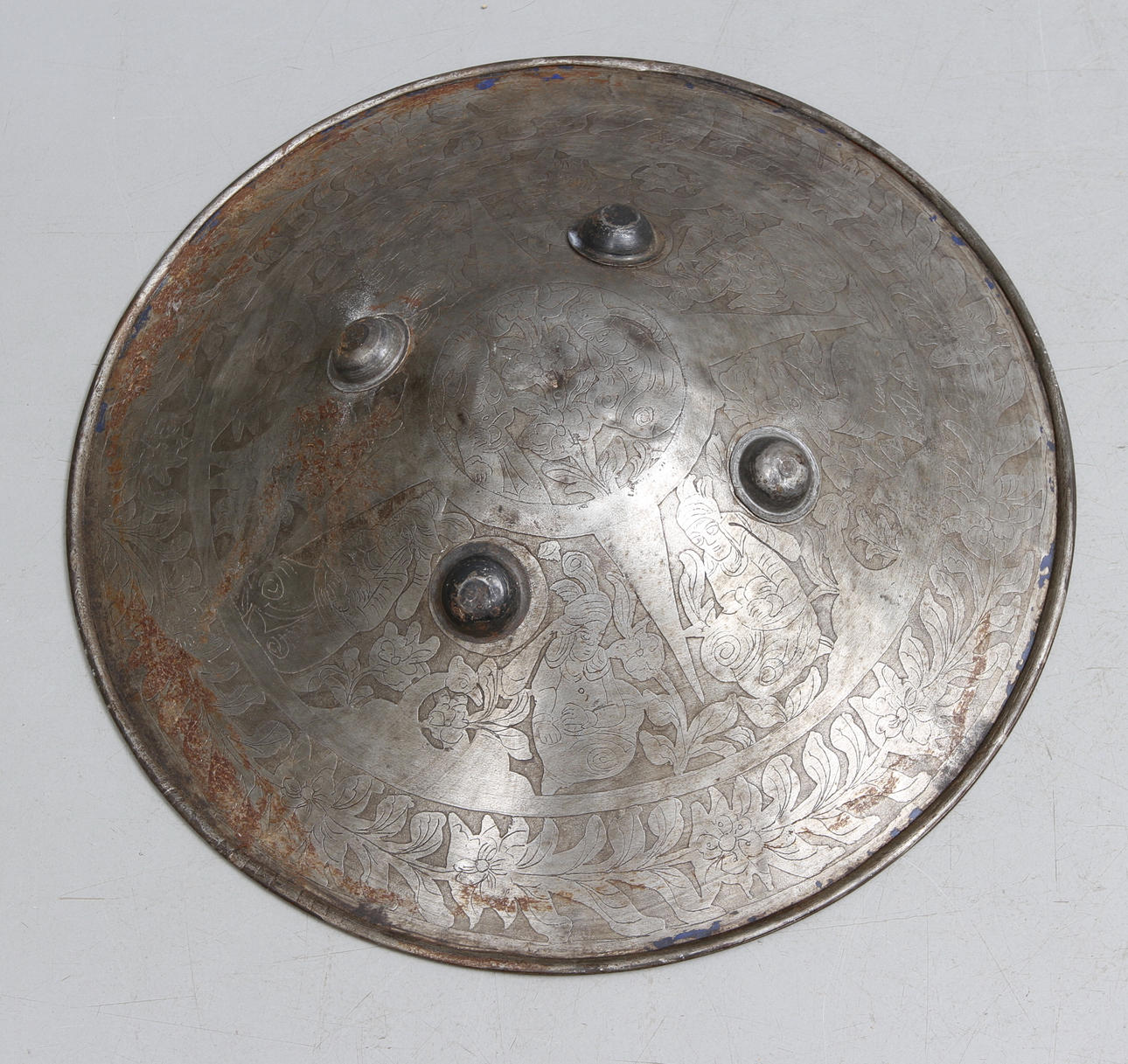 SKÖLD, metall, ostindisk,1900/2000-tal.