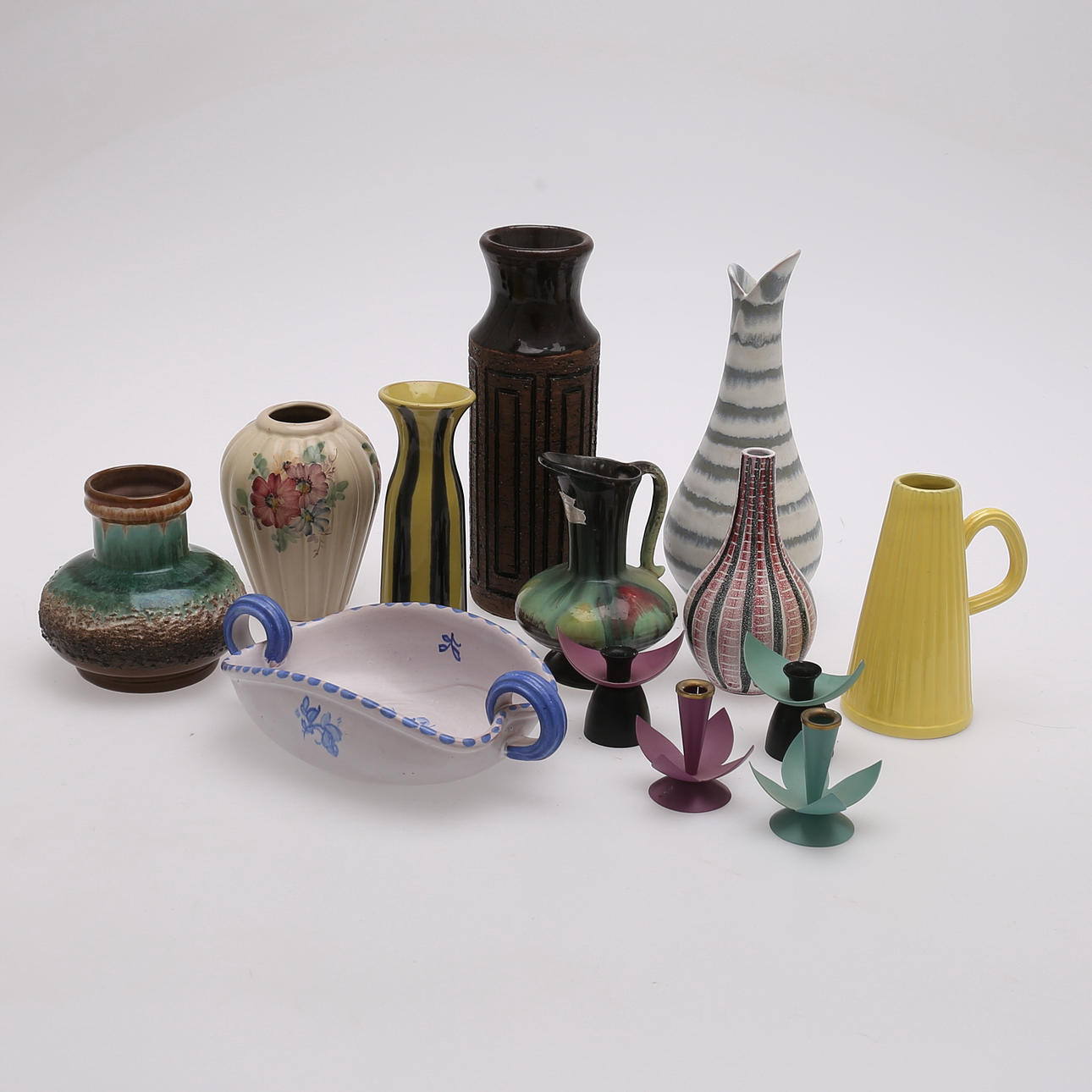 RETRO - ceramic objects and tin lanterns, including Gustavsberg and ...