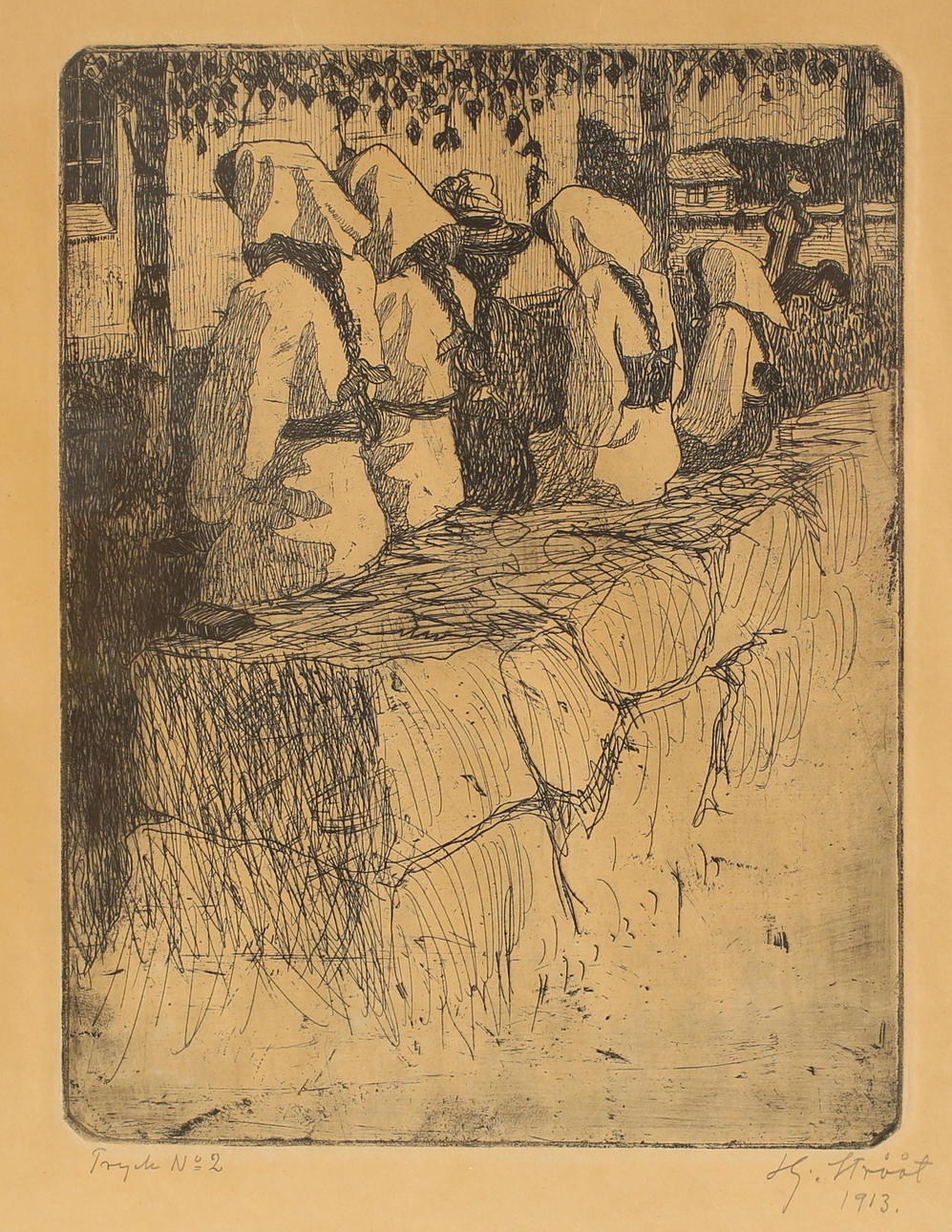 HJALMAR STRÅÅT. Etsning, signerad 1913.