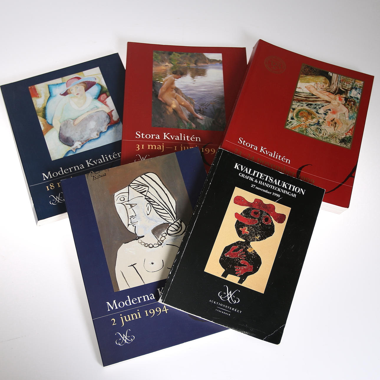 AUKTIONSBÖCKER, 5 st, Stockholms Auktionsverk, 1900-talets slut.