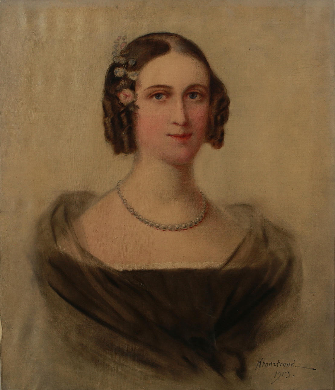 BROR KRONSTRAND. Portrait, oil on canvas, signed and dated 1913.