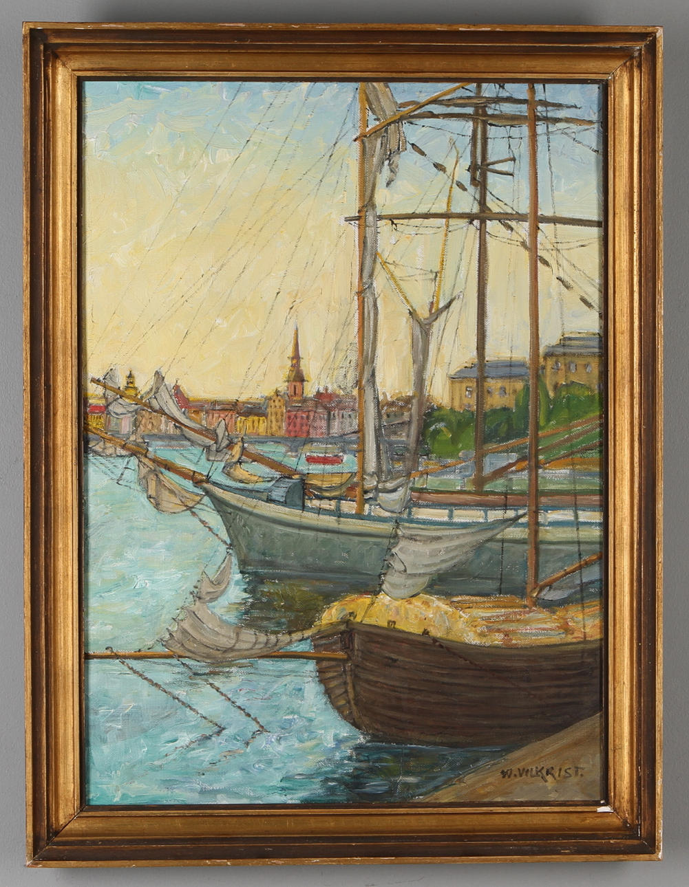 WILHELM VILKRIST. Stockholmsmotiv, olja på duk, signerad.