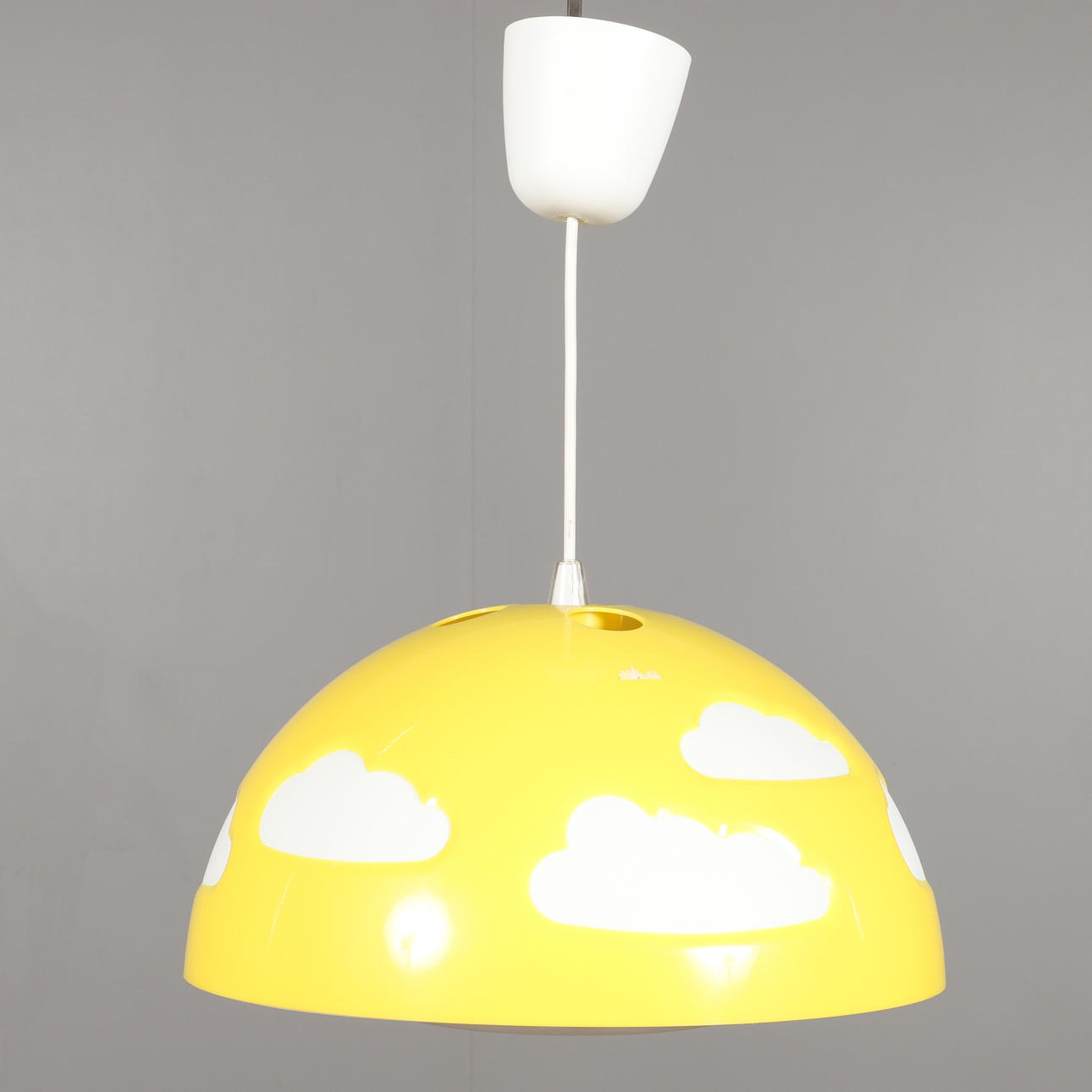 TAKLAMPA, gul/vit plast, IKEA.