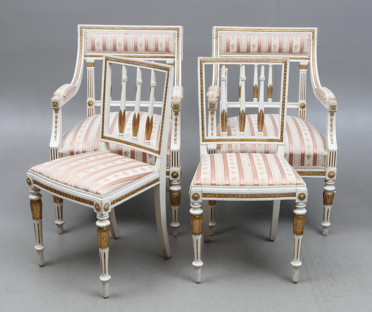 KARMSTOLAR, 1 par, STOLAR, 1 par, gustaviansk stil, 1900-talets första hälft.