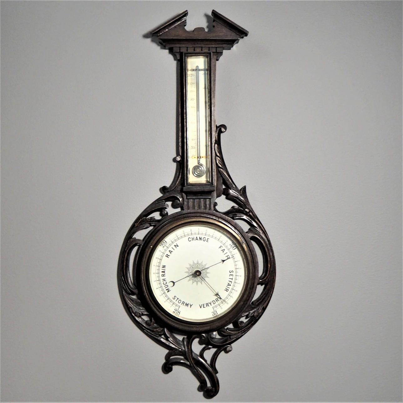 BAROMETER / THERMOMETER, Wandmontage.