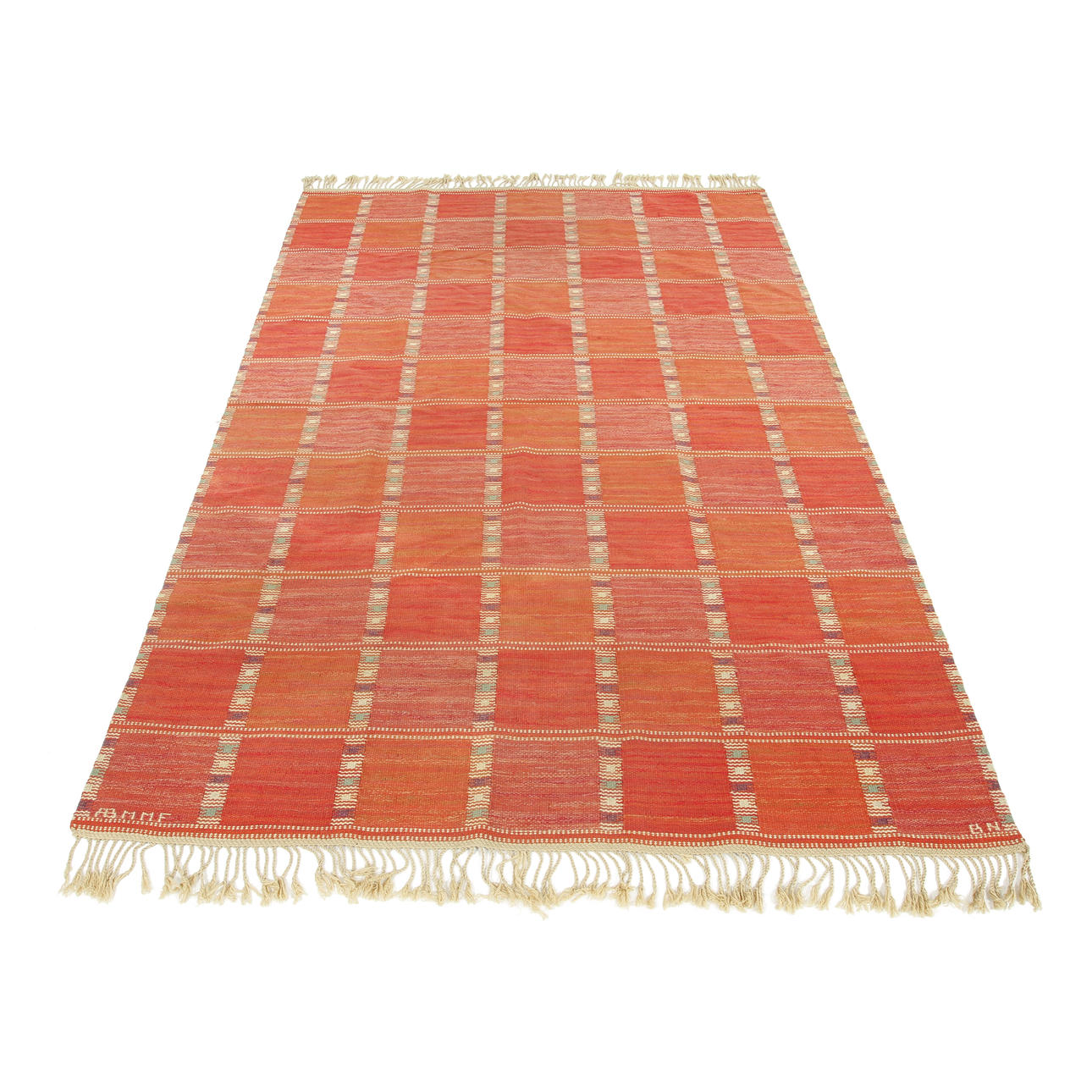 BARBRO NILSSON. Matta "Falurutan, röd". Märta Måås-Fjetterström, Båstad.