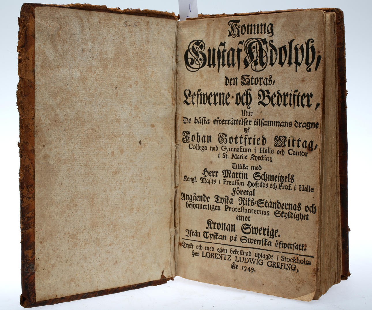 BOK: Konung Gustaf Adolph den Storas lefverne och bedrifter.1749.