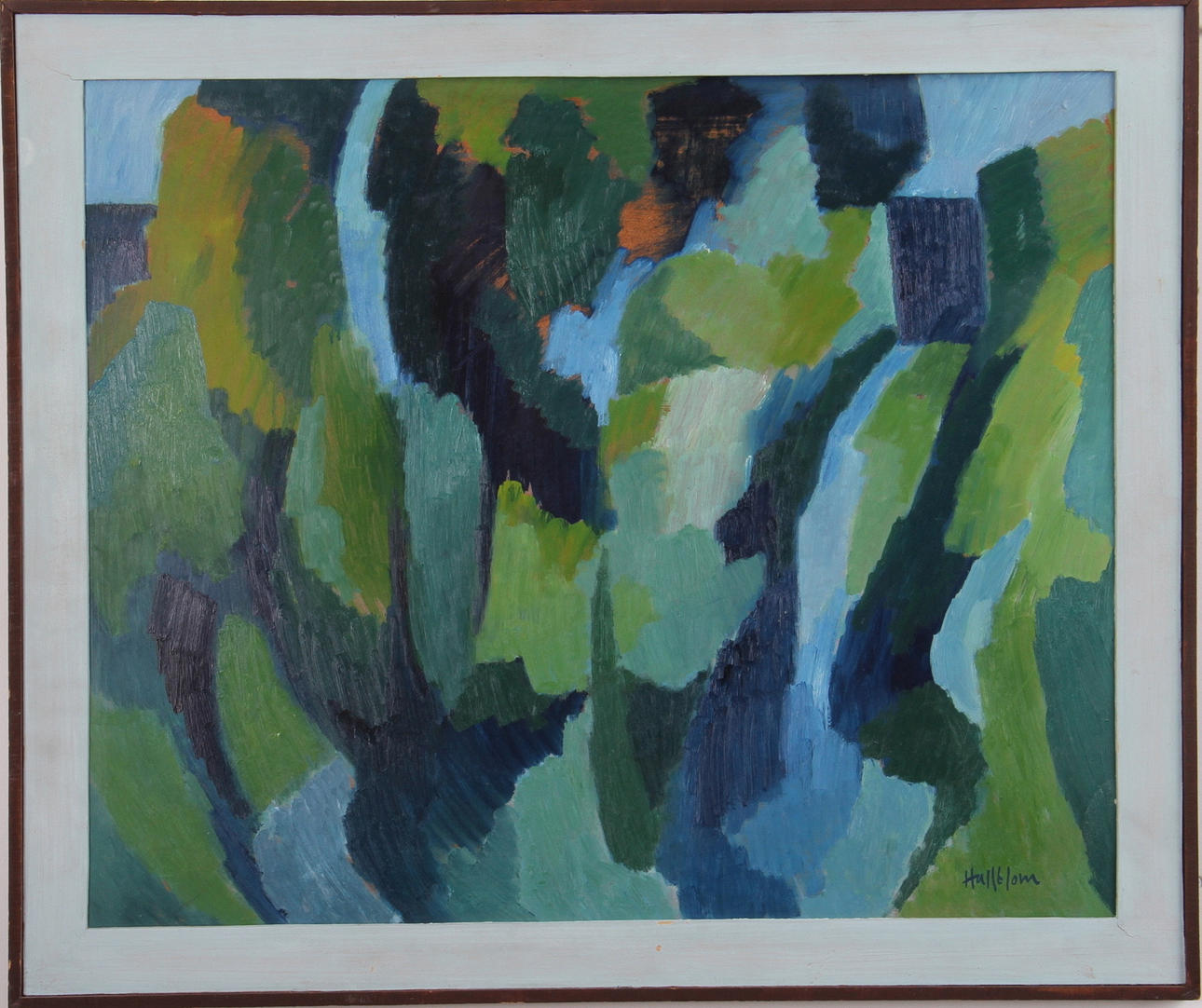 STIG HALLBLOM. Olja på pannå, signerad.