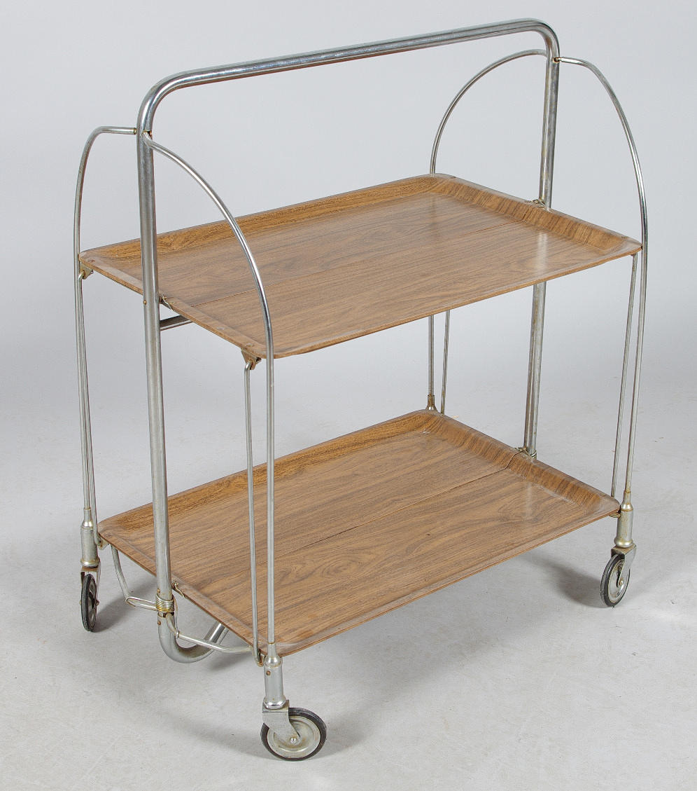 SERVERINGSVAGN, hopfällbar, krom/jakarandaimitation.
