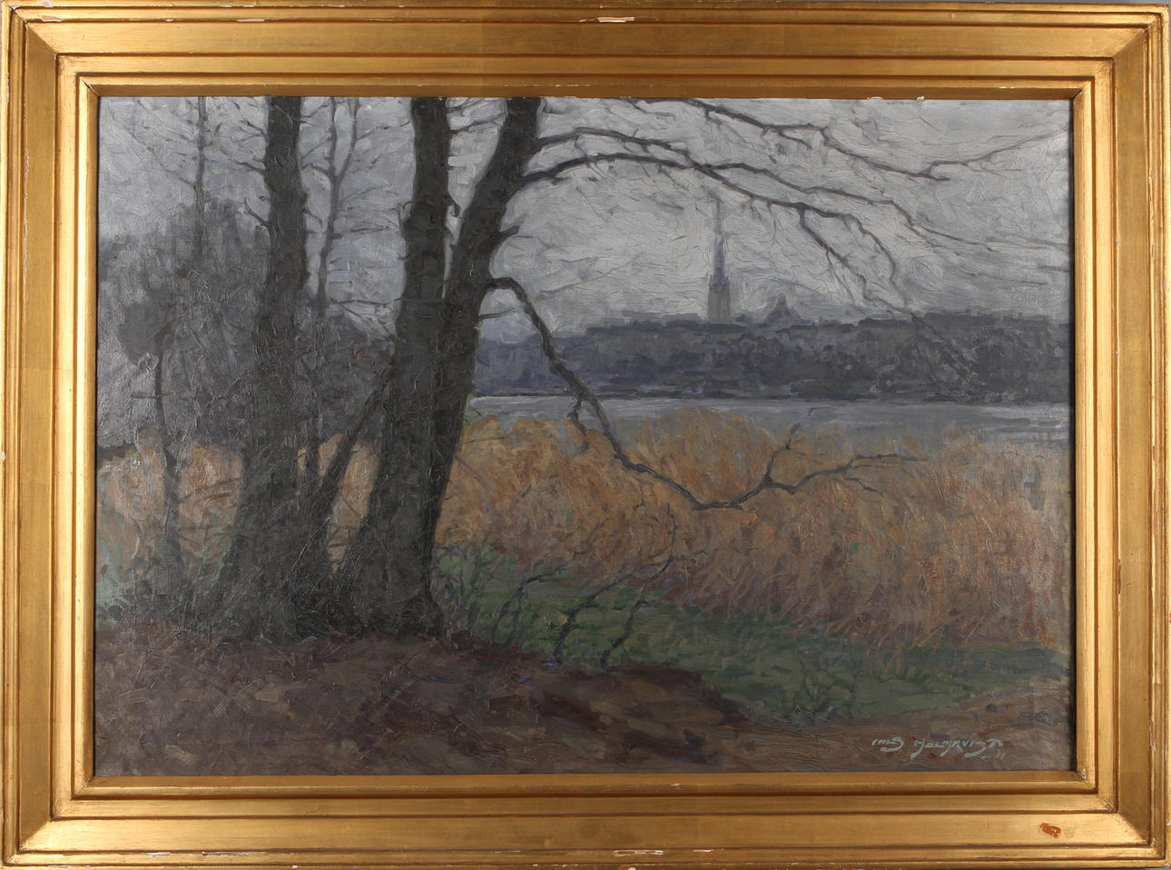 NILS HOLMKVIST. Utsikt Rosendal, olja på duk, signerad.