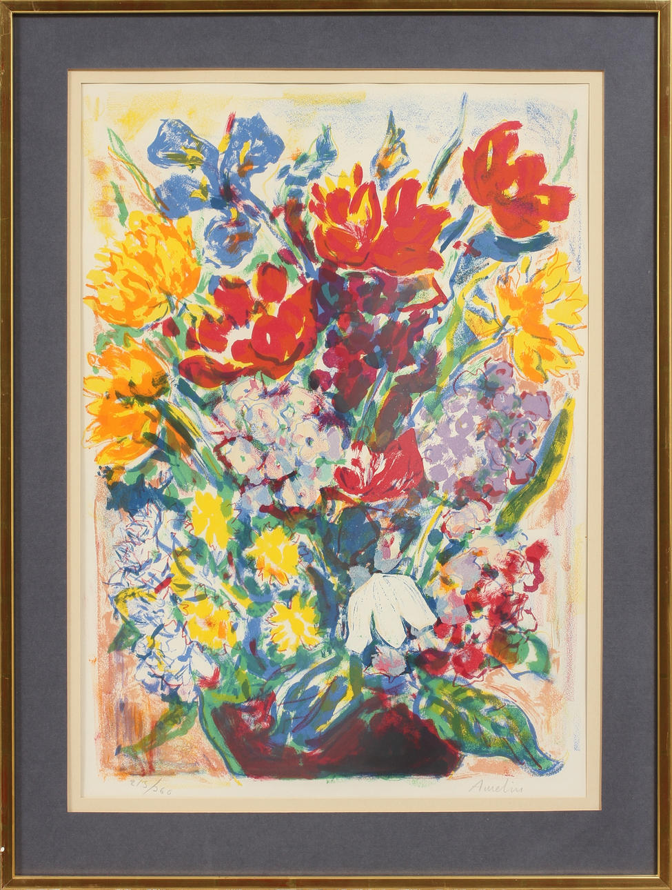 ALBIN AMELIN. Färglitografi, signerad och numrerad 213/360.