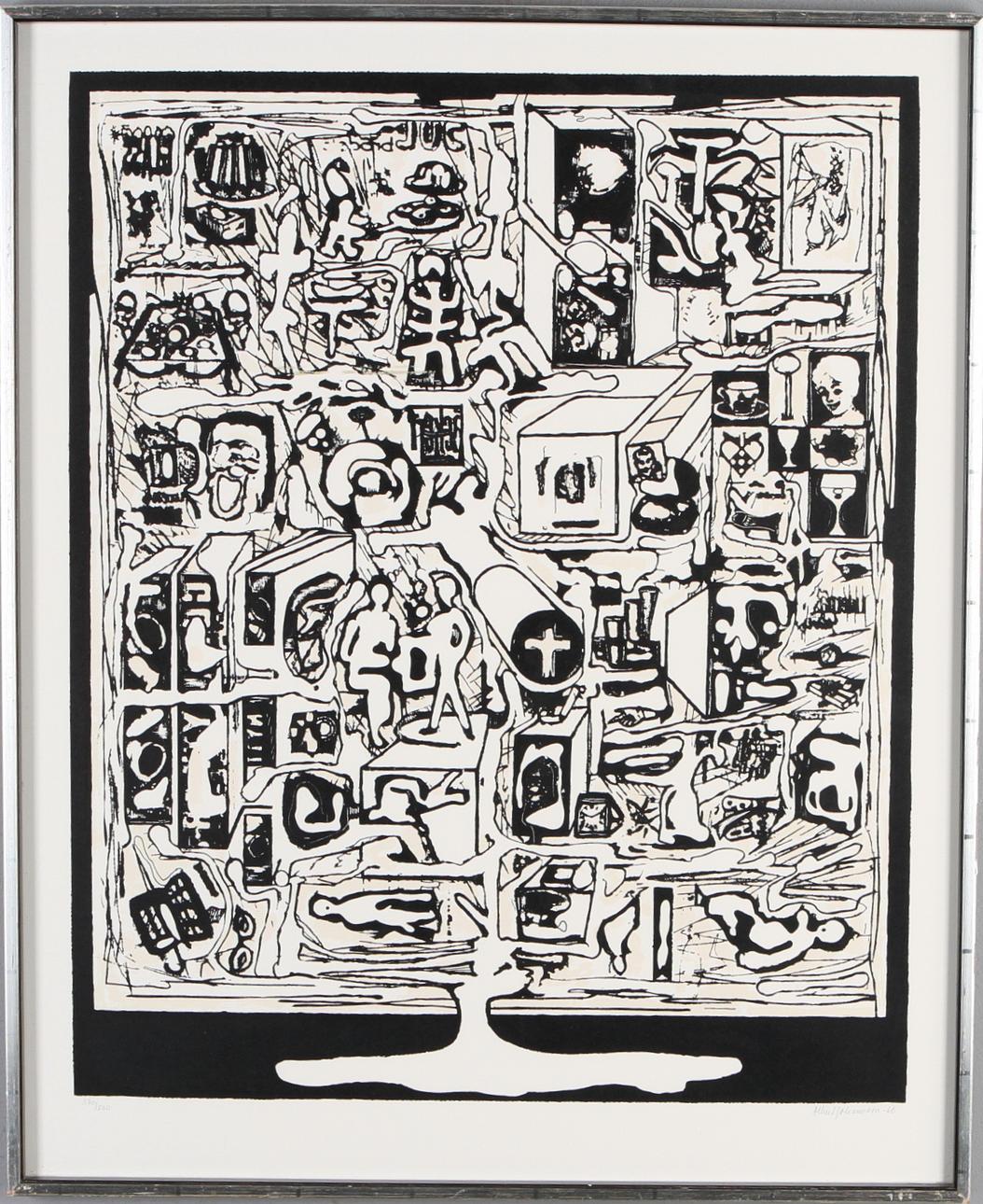 ALBERT JOHANSSON. Komposition, litografi, signerad och numrerad 370/500.