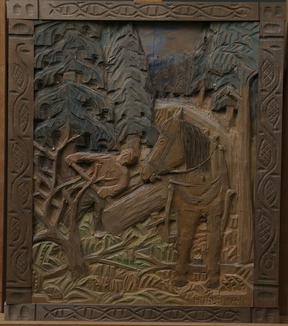 RELIEF, trä, signerad, 1900-tal.