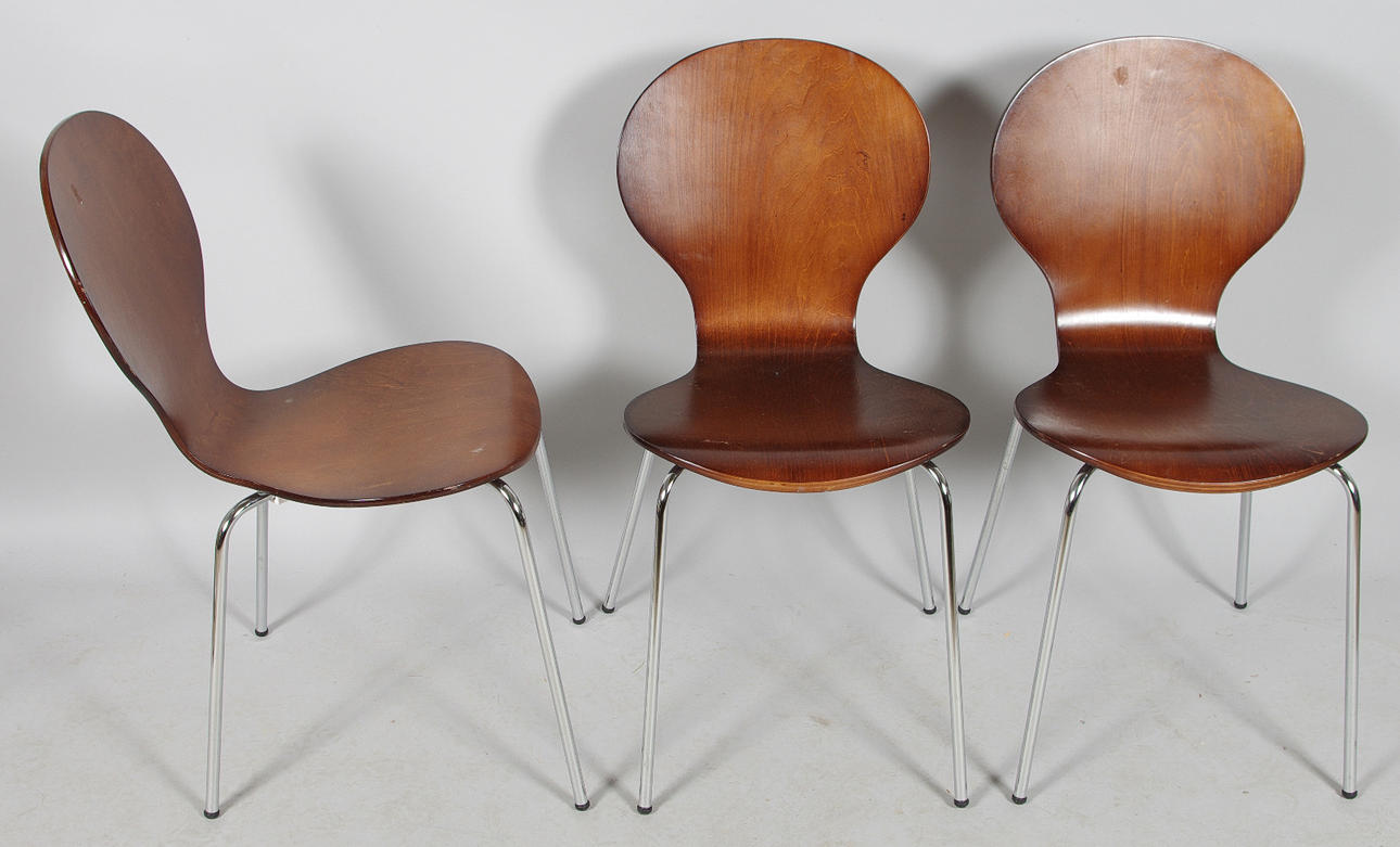 STOLAR, 3 stycken, kromben och böjträ.