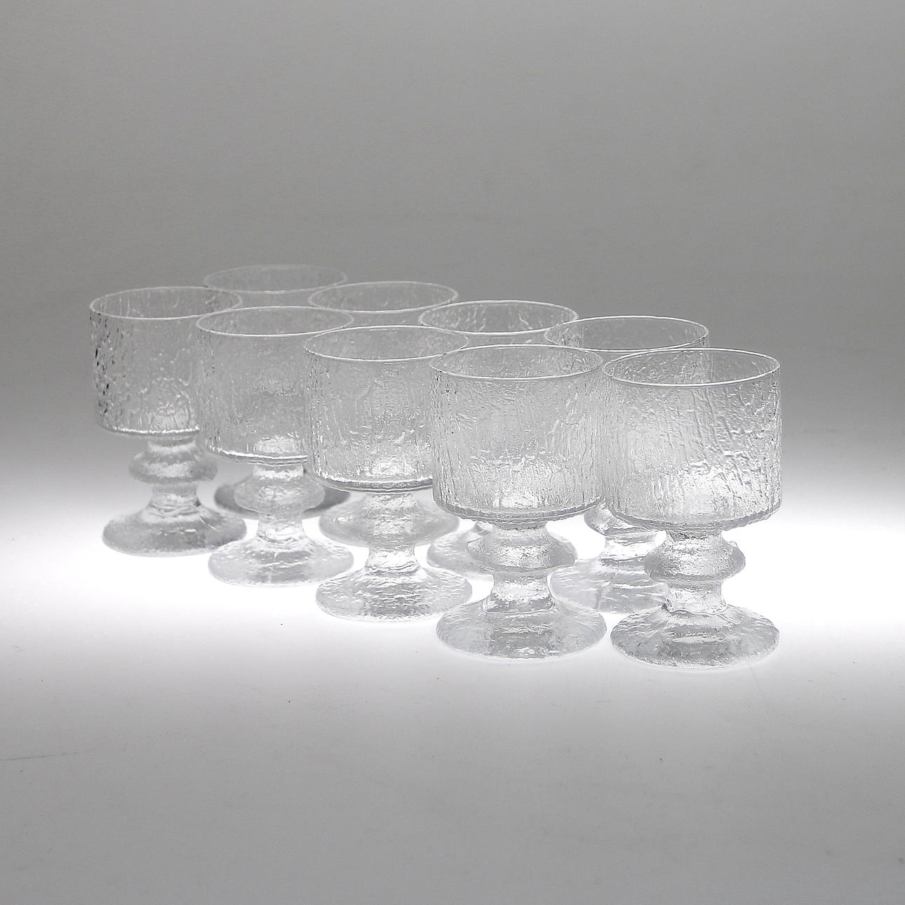 GLAS 9 delar, "Senator", Timo Sarpaneva, Iittala. 1900-talets andra hälft.
