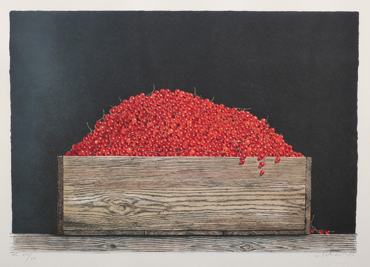 PHILIP VON SCHANTZ. "Red currant", color lithograph, signed and numbered HC XIV/XV, dated -82.