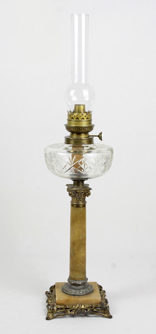 Historicism kerosene lamp around 1880.