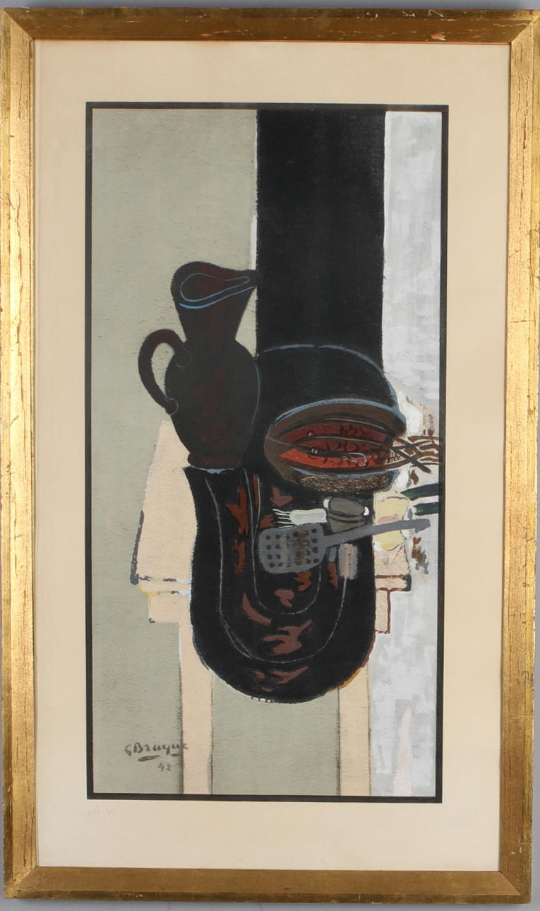 GEORGES BRAQUE. "La table de cuisine", färglitografi, signerad i trycket, numrerad 108/300.