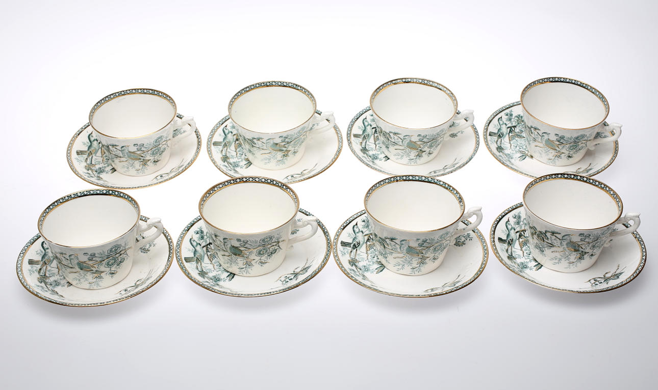 TEKOPPAR, 8 st, Wexiö guld, Arvid Ekberg, Gustafsberg.