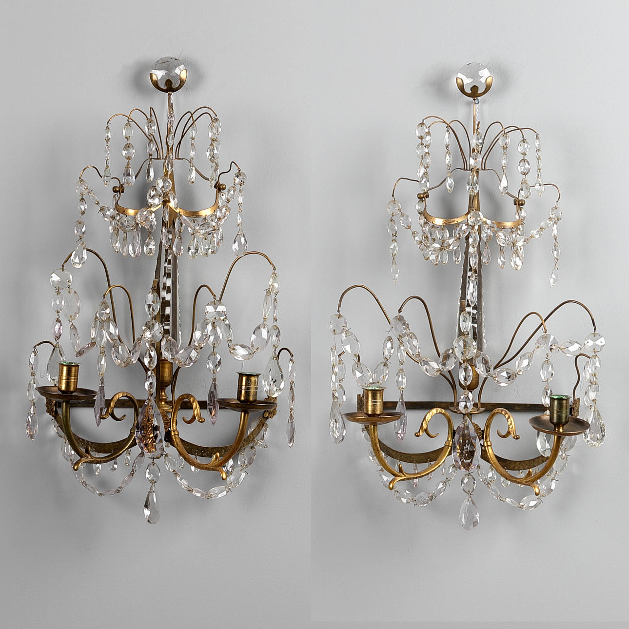 VÄGGLYSTRAR, 1 par, gustavianska.