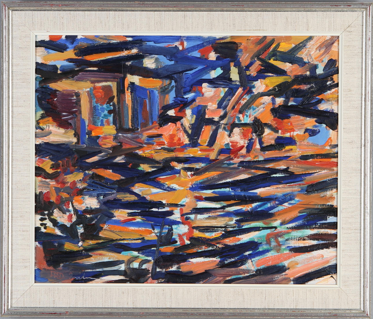 FRED ANDERSSON. Composition, oil on canvas, signed.