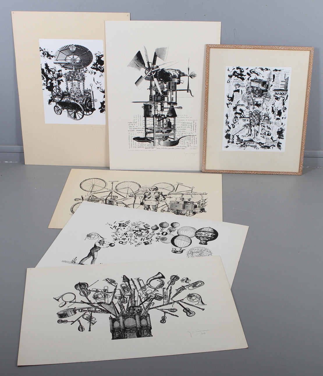 YNGVE GAMLIN. tryck, 6 st, signerade och daterade.