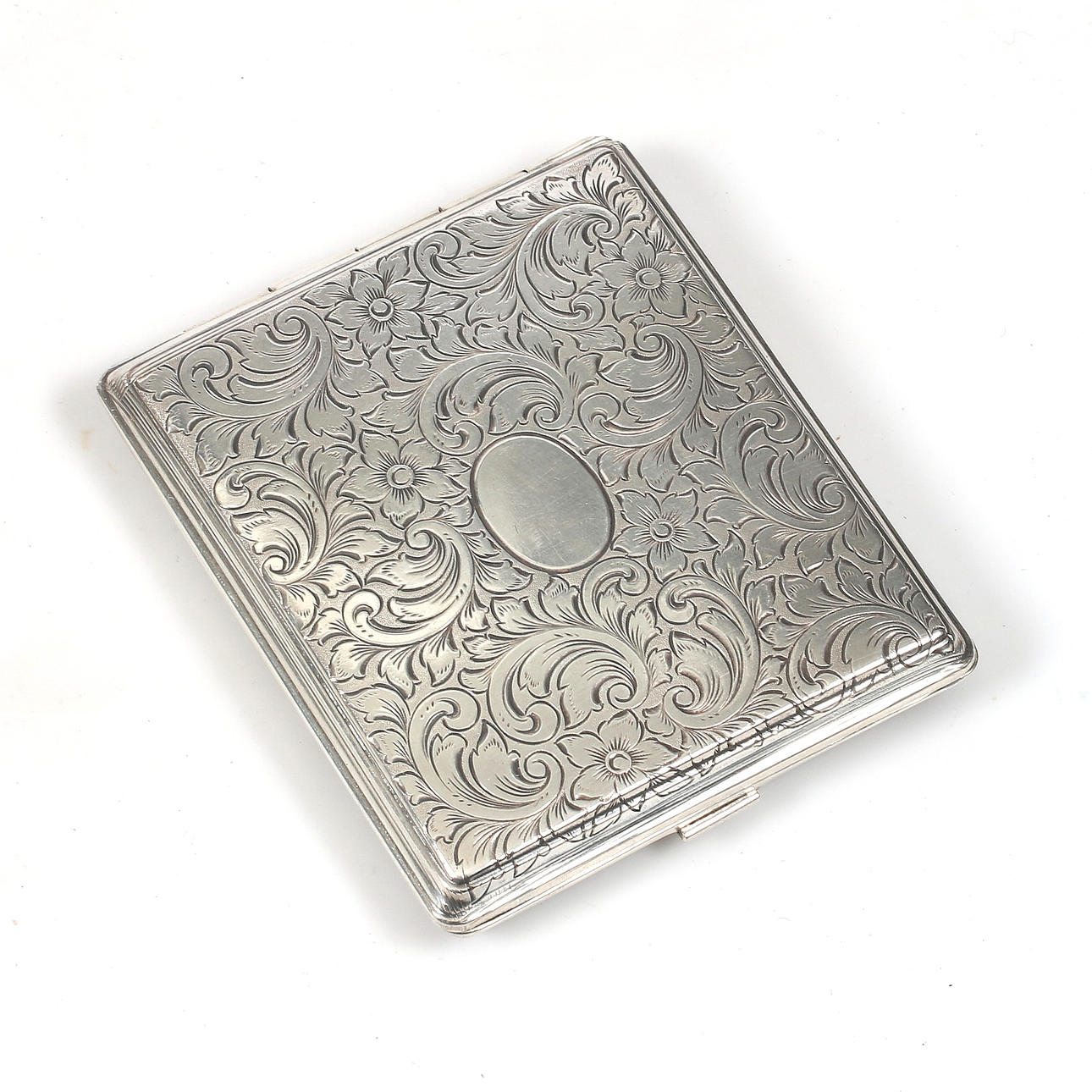 CIGARETTE CASE, silver, 20th century.