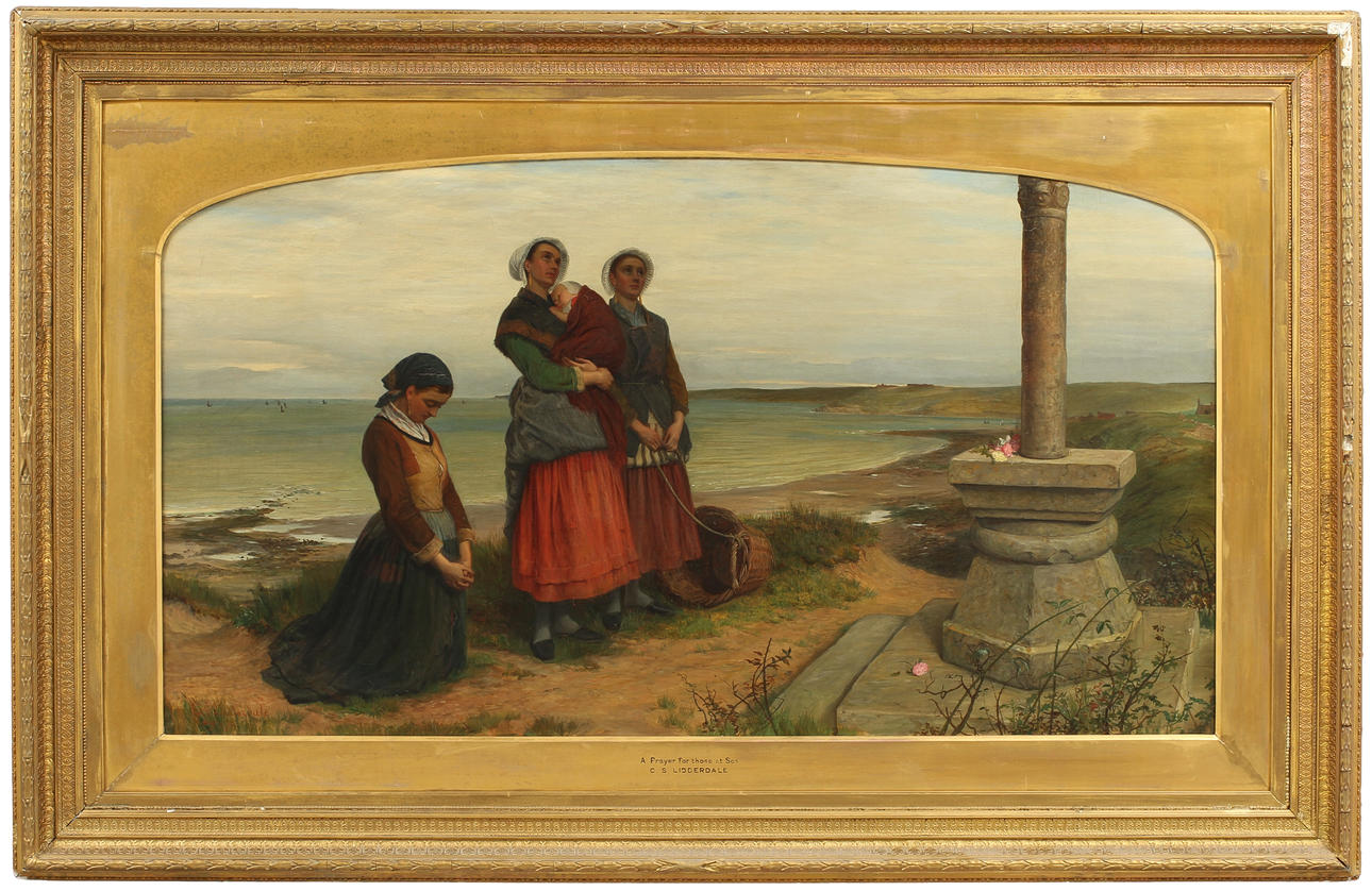 CHARLES SILLEM LIDDERDALE (1831-1895). "A prayer for those at Sea". Olja på duk.