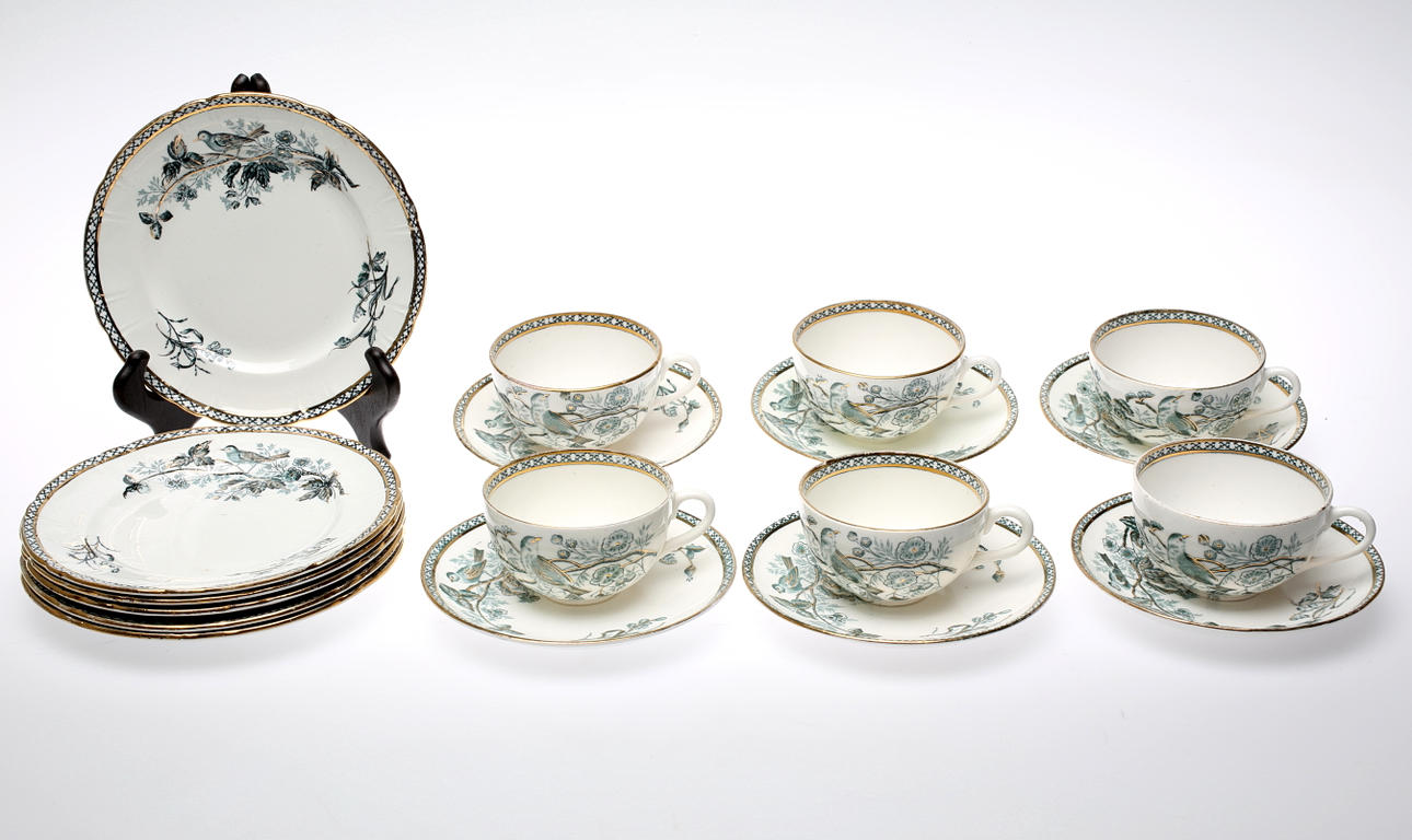 KAFFEKOPPAR, 6 st Wexiö guld, Arvid Ekberg, Gustafsberg.