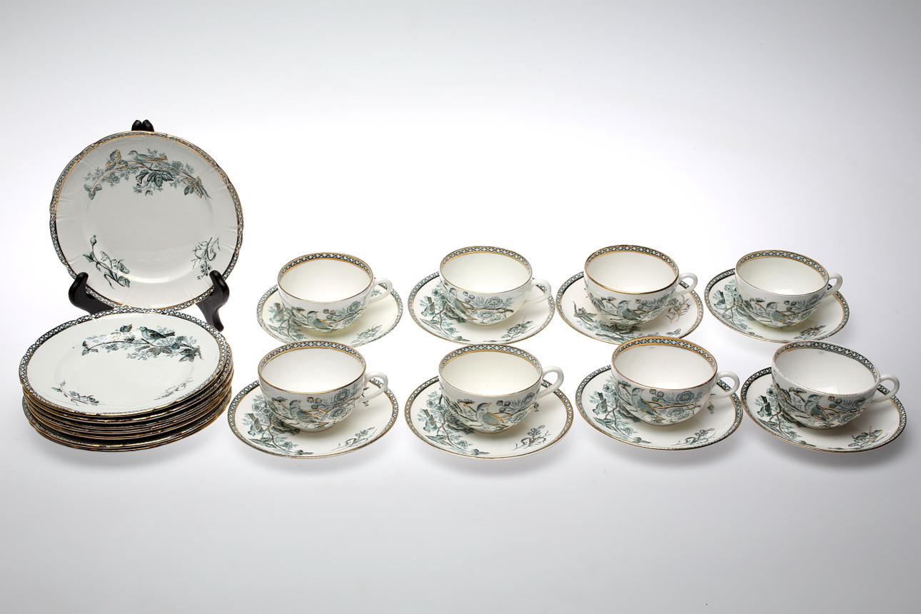 KAFFEKOPPAR, 8 st Wexiö guld, Arvid Ekberg, Gustafsberg.