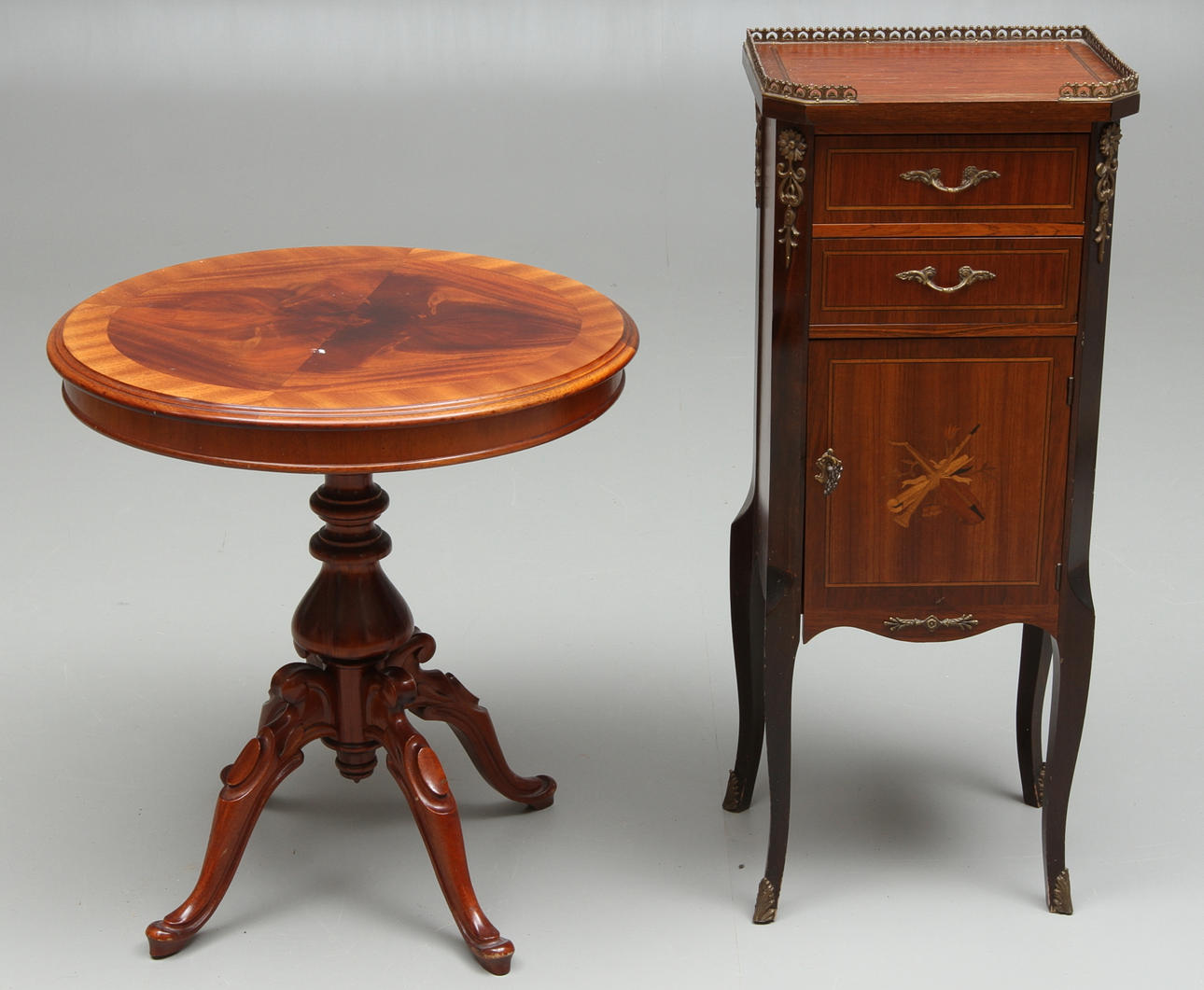 HALLMÖBEL, Louis XVI-stil, intarsia, BORD på pelarfot, rokokostil.