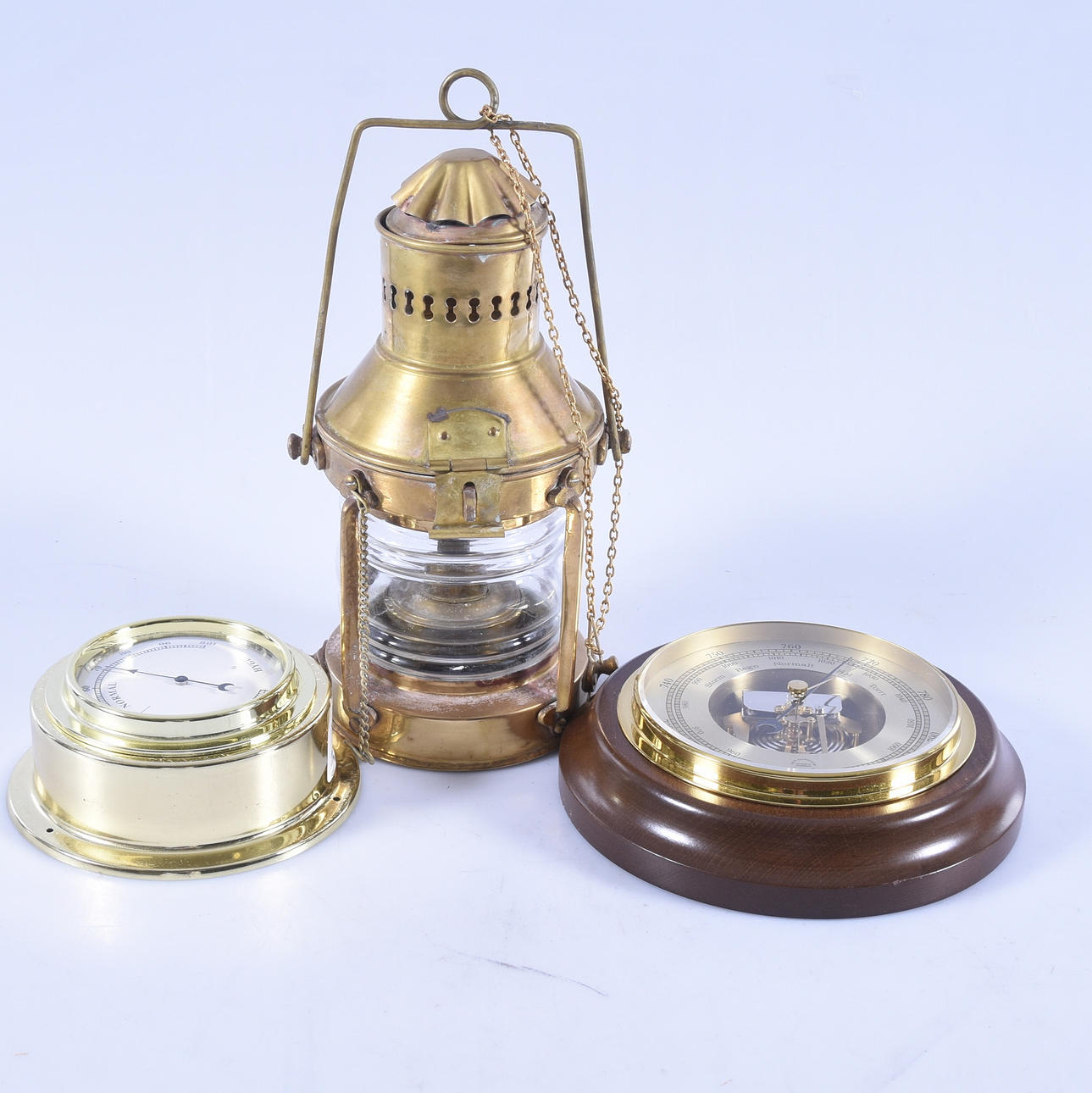 BAROMETER, HYDROMETER SAMT LANTERNA, 3 delar, 1900-tal.