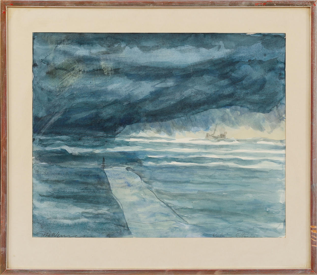 GÖSTA WERNER. "Kuling, Österlen" akvarell, signerad.