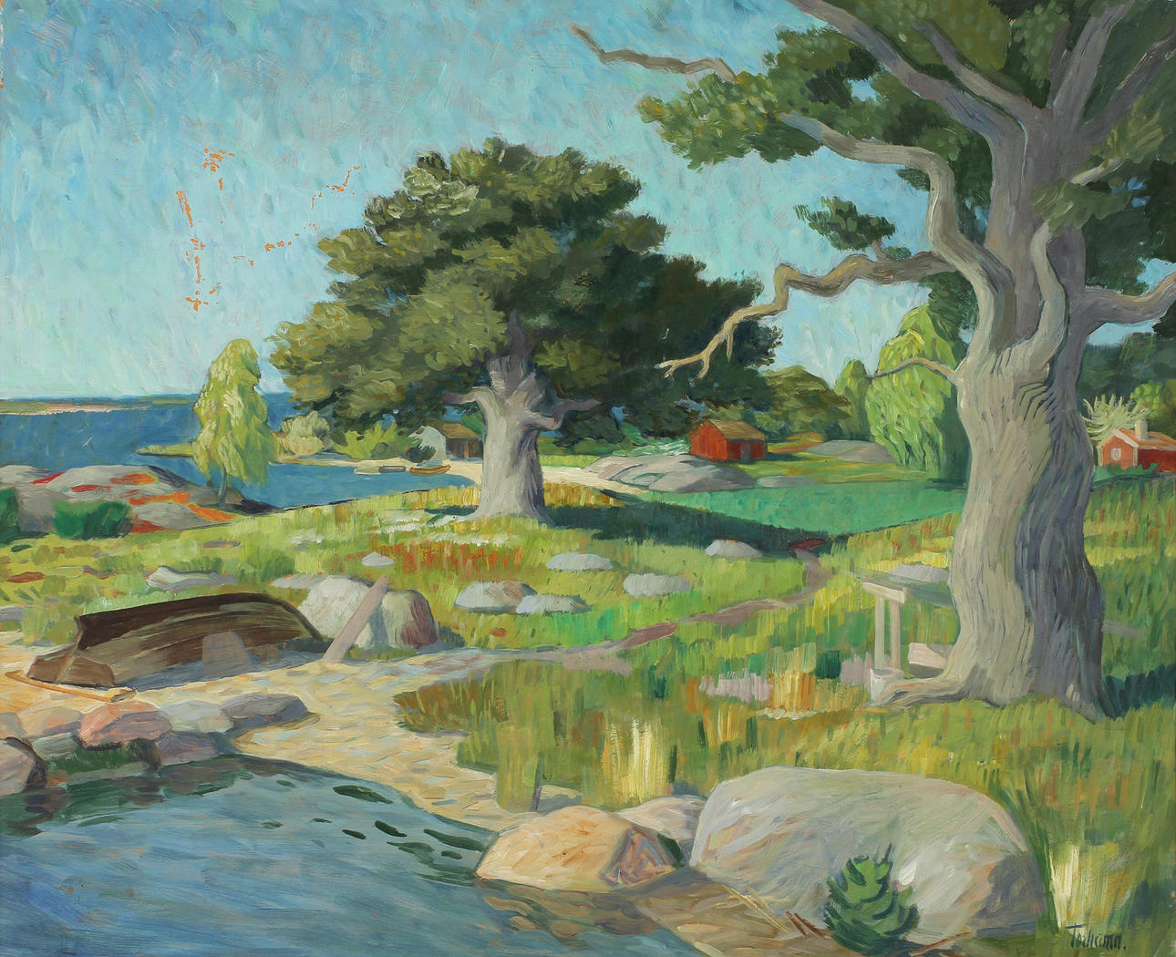 GUNNAR TORHAMN. Olja på pannå. Signerad.