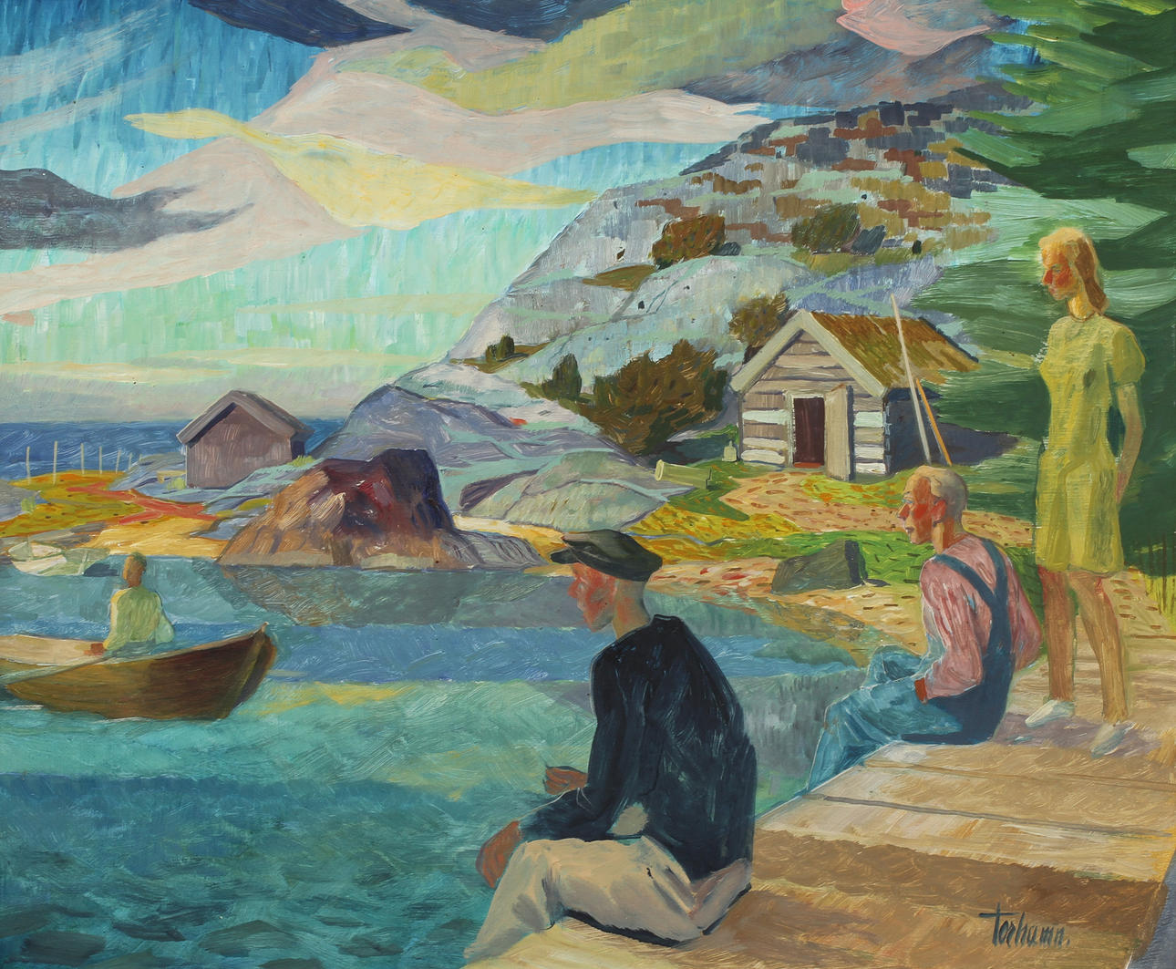 GUNNAR TORHAMN. Olja på pannå. Signerad.