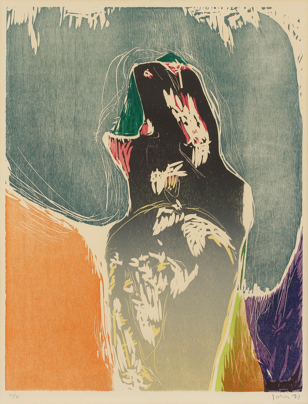 ASGER JORN (1914-1973). "Le future du passé". Färgträsnitt.