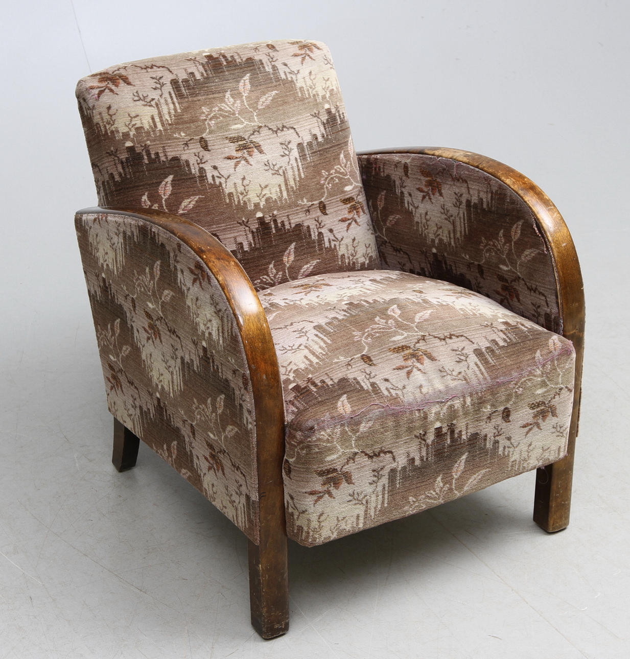 FÅTÖLJ, bonat lövträ, funkis, 1930/40-tal.